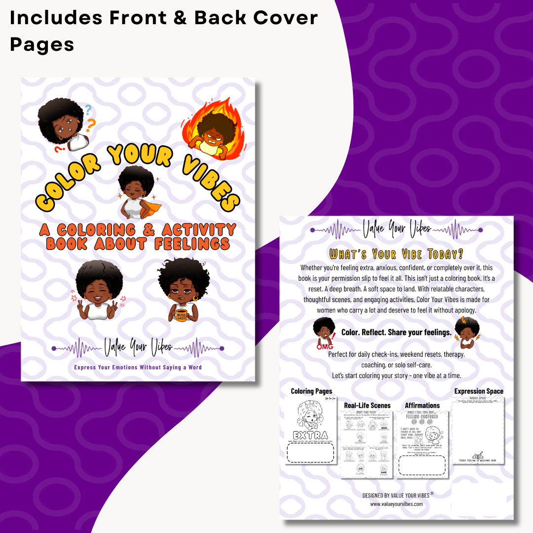 Color Your Vibes Downloadable & Printable Coloring & Activity Book - Female