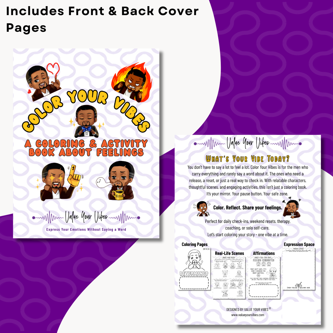 Color Your Vibes Downloadable & Printable Coloring & Activity Book - Male
