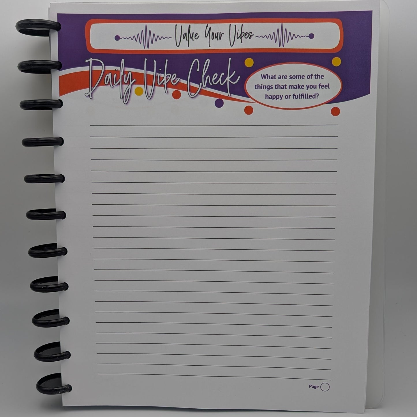 Daily Vibe Check Tracker Journal
