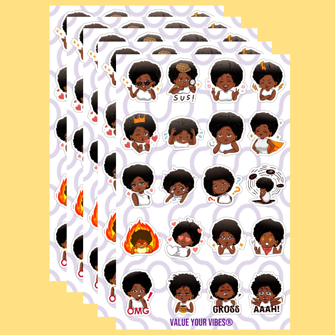 Just Vibin' Stickers - 5-Sheet Pack