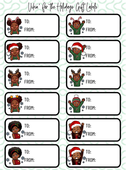 Vibin' for the Holidays Gift Labels - 2 Sheet Pack