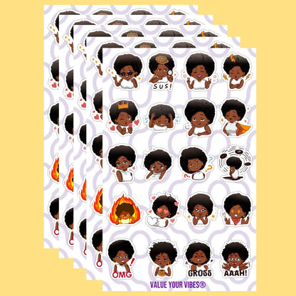 Just Vibin' Stickers - 5-Sheet Pack