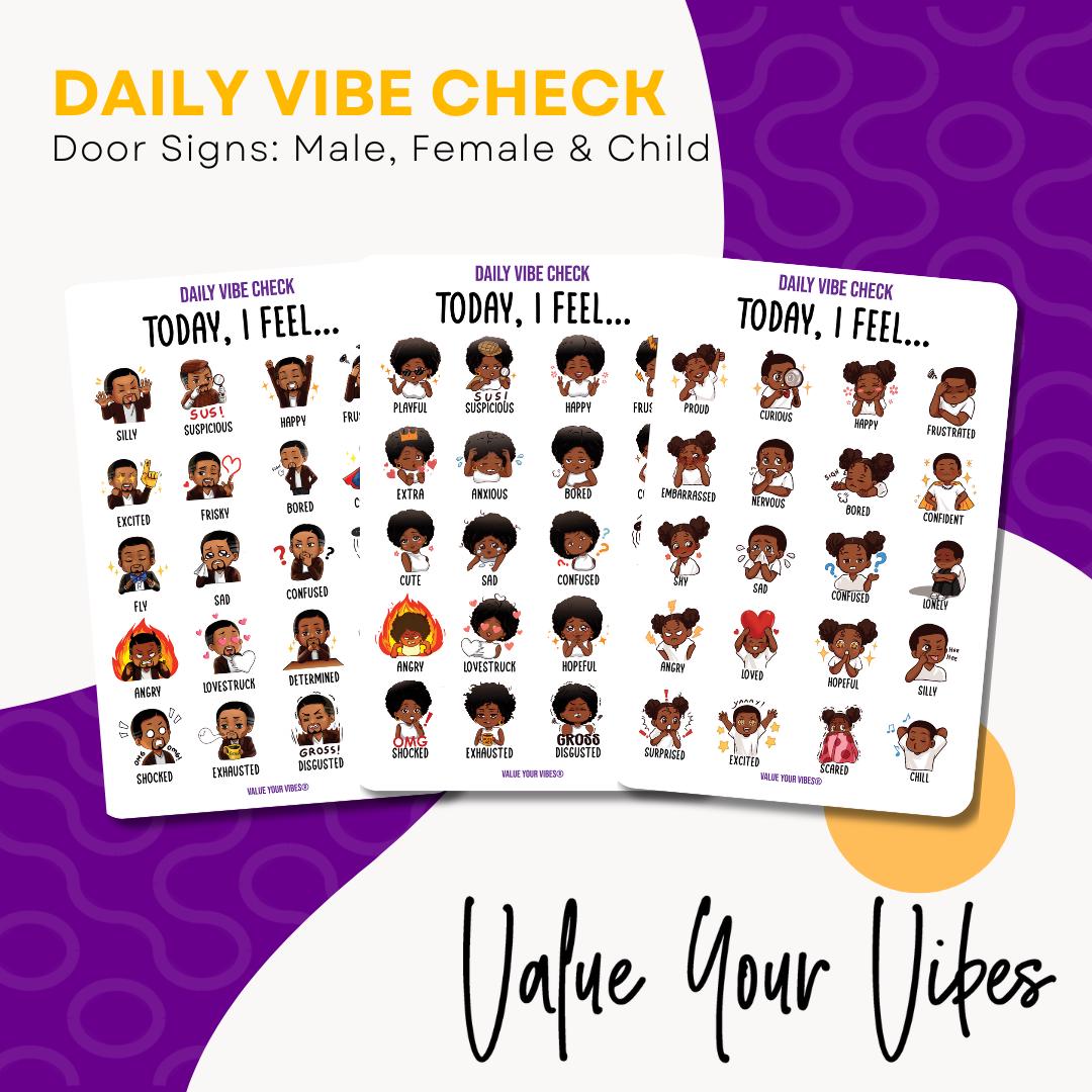 Daily Vibe Check Dry Erase Door Sign