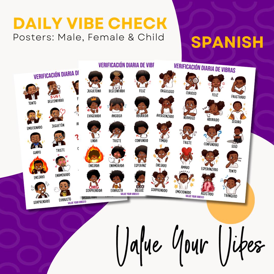 Daily Vibe Check Dry Erase Door Sign [SPANISH]