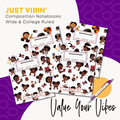 Just Vibin' Composition Notebook