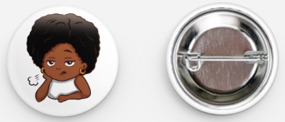 Value Your Vibes - Black Emotions and Feelings Chart Button Pin - Just Vibin' Button Pin