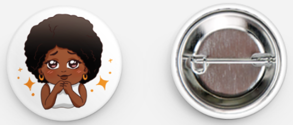 Value Your Vibes - Black Emotions and Feelings Chart Button Pin - Just Vibin' Button Pin