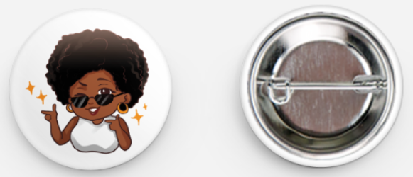 Value Your Vibes - Black Emotions and Feelings Chart Button Pin - Just Vibin' Button Pin