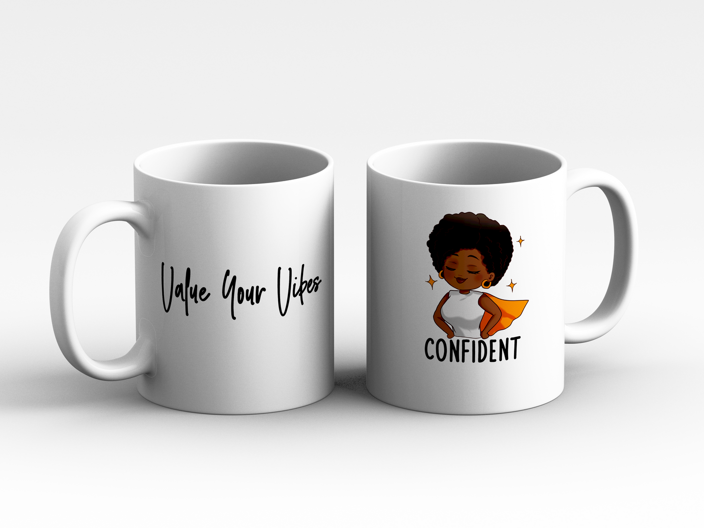 Value Your Vibes - Black Emotions and Feelings Chart Coffee & Tea Mug - Drinkin' & Vibin' Coffee Mug