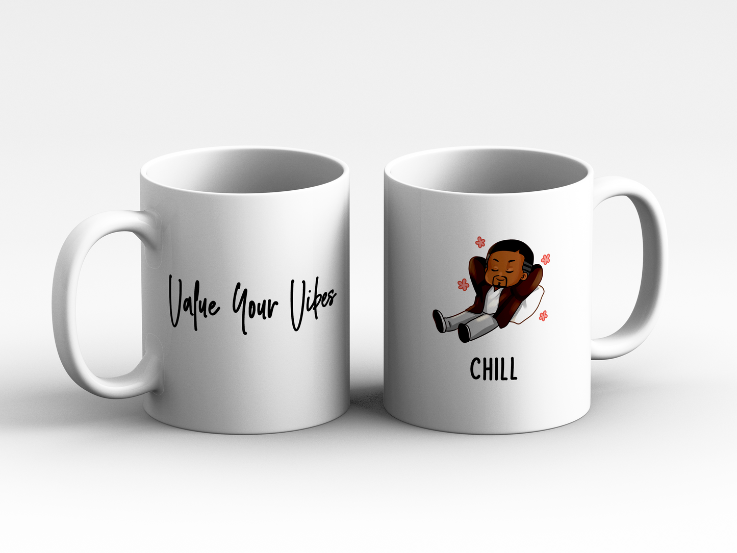 Value Your Vibes - Black Emotions and Feelings Chart Coffee & Tea Mug - Drinkin' & Vibin' Coffee Mug