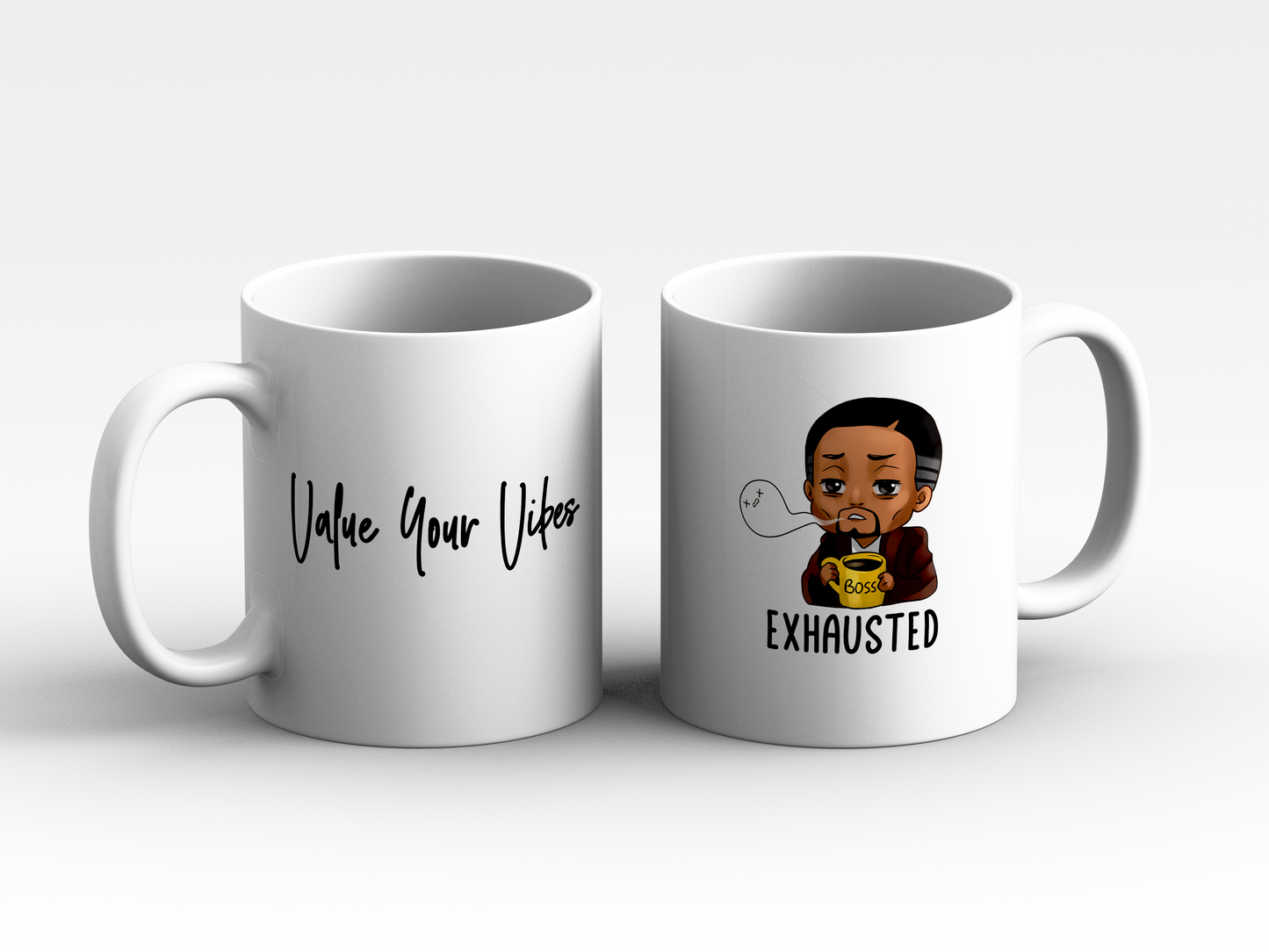 Value Your Vibes - Black Emotions and Feelings Chart Coffee & Tea Mug - Drinkin' & Vibin' Coffee Mug